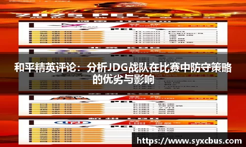 和平精英评论：分析JDG战队在比赛中防守策略的优劣与影响