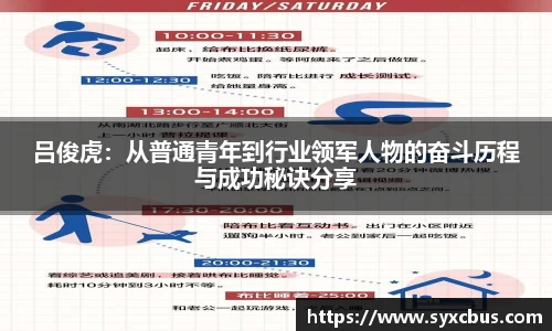 吕俊虎：从普通青年到行业领军人物的奋斗历程与成功秘诀分享