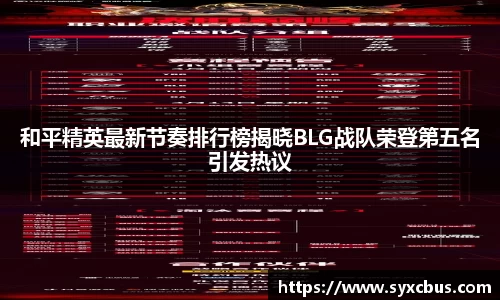 和平精英最新节奏排行榜揭晓BLG战队荣登第五名引发热议